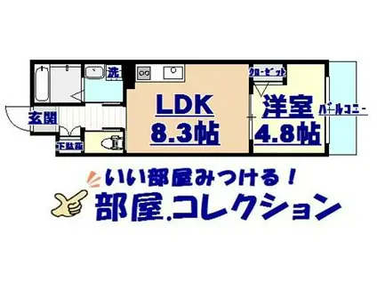 ル・ヴァン・リブレ(1LDK/3階)の間取り写真