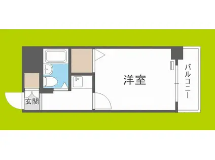 大国町青山ビル(1K/9階)の間取り写真