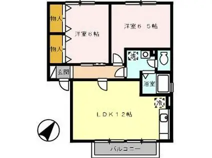 セジュール引野(2LDK/2階)の間取り写真