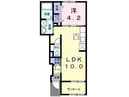 NMON・IIIM(1LDK/1階)の間取り写真