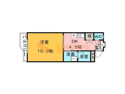 ハイツ櫛原プラスワン(1DK/2階)の間取り写真