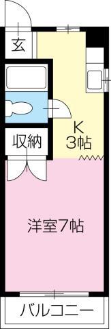 コーポ福島(1K/2階)の間取り写真