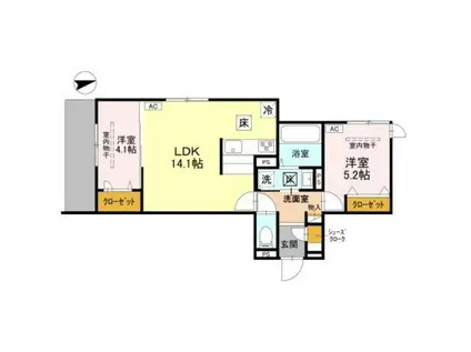 D-RESIDENCE東五百住町(2LDK/3階)の間取り写真