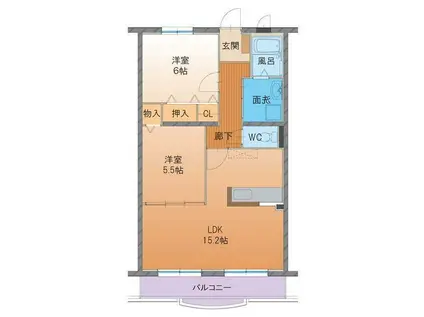 ハートフルLIFE(2LDK/1階)の間取り写真