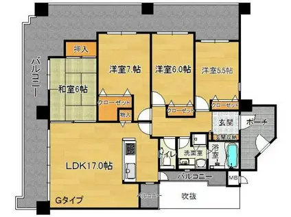 DO 鶴見(4LDK/11階)の間取り写真