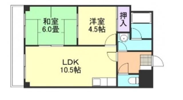 ベネフィス白楽町(2LDK/5階)の間取り写真