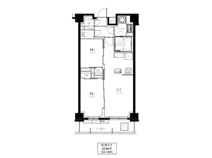 S-RESIDENCE東浦和AGUA(2LDK/1階)の間取り写真