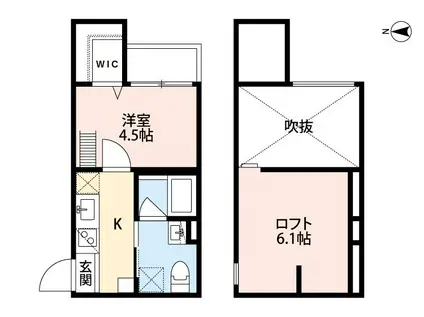 YS VILLAGE馬場通(1K/2階)の間取り写真