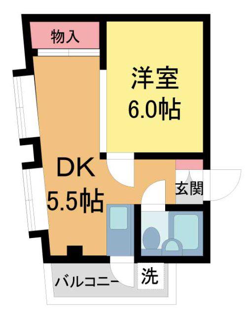 ダイイチホームビル(1DK/2階)の間取り写真