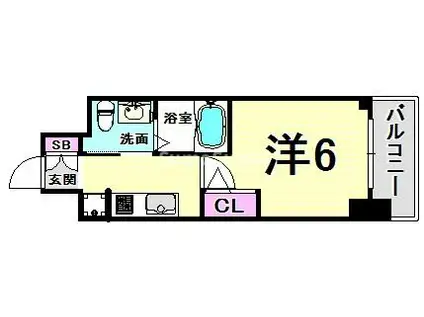 エステムプラザ神戸西IVインフィニティ(1K/10階)の間取り写真