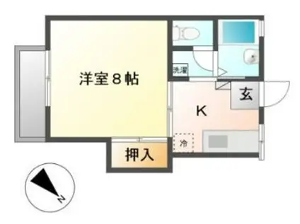 ルーミー春日3号館(1K/1階)の間取り写真