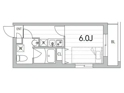 GRANDUO上野毛V(1K/4階)の間取り写真