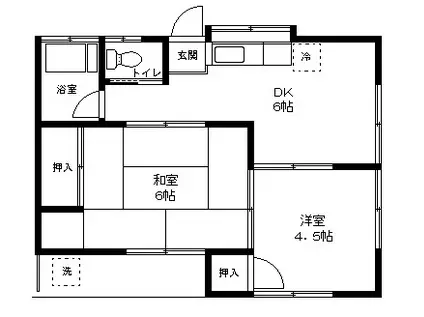やよい荘(2DK/1階)の間取り写真
