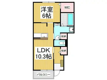 ル・プランタンII(1LDK/1階)の間取り写真