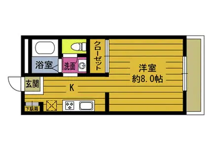 ビ-ライン鴛野台B(1K/1階)の間取り写真