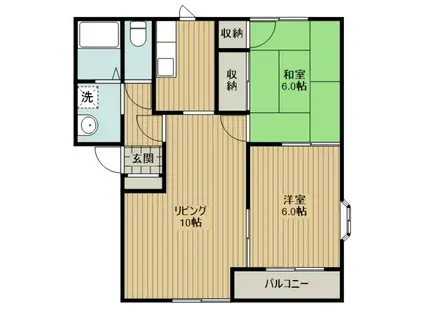エスポールA(2LDK/2階)の間取り写真
