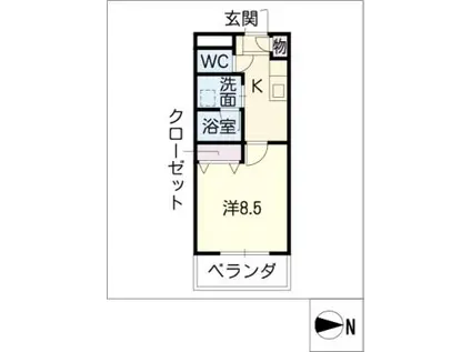 セピアコートIII(1K/3階)の間取り写真