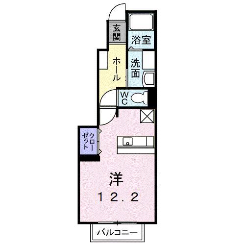 ソレアード太田A(ワンルーム/1階)の間取り写真