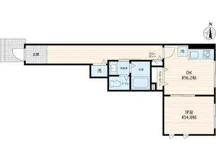 VIVACE(1DK/1階)の間取り写真