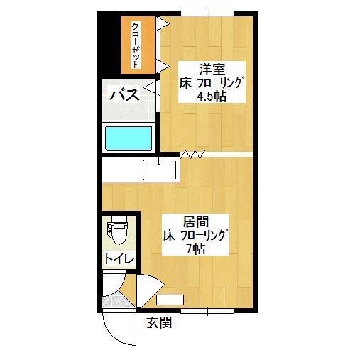 吉野ハイツ2(1DK/2階)の間取り写真