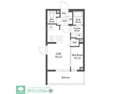ブランシエスタ用賀(1LDK/2階)の間取り写真