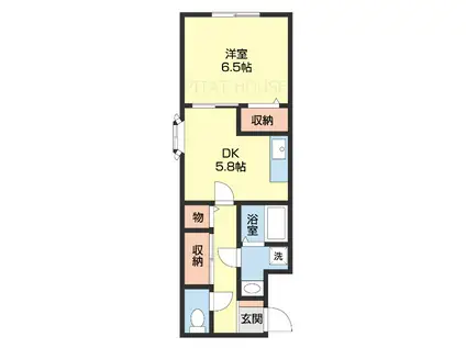 シャトー雅(1DK/2階)の間取り写真