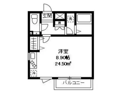 ニア武蔵小杉(ワンルーム/1階)の間取り写真