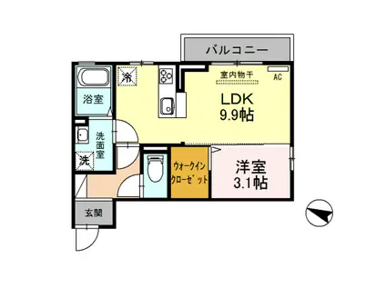 コンフォート 303(1LDK/3階)の間取り写真