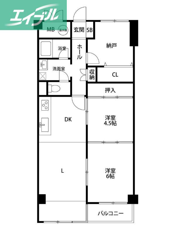 エバーグリーン柳町(3LDK/8階)の間取り写真