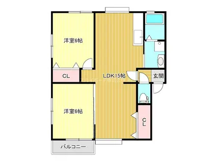 メゾントーマスI(2LDK/2階)の間取り写真