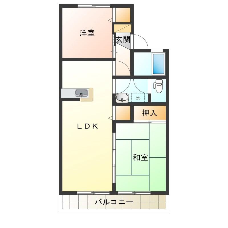 エクセラン佐藤 A(2LDK/1階)の間取り写真