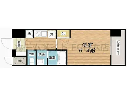 アドバンス大阪グロウス(1K/2階)の間取り写真