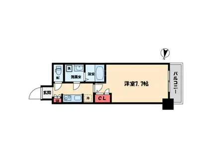 サムティ阿波座BELSIA(1K/8階)の間取り写真