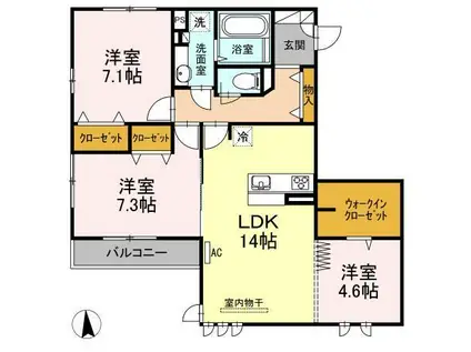 ブレインーゾーンII(3LDK/2階)の間取り写真