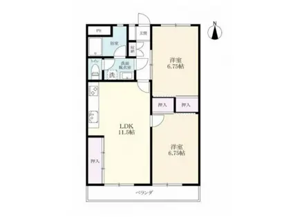 MT-16(2LDK/6階)の間取り写真