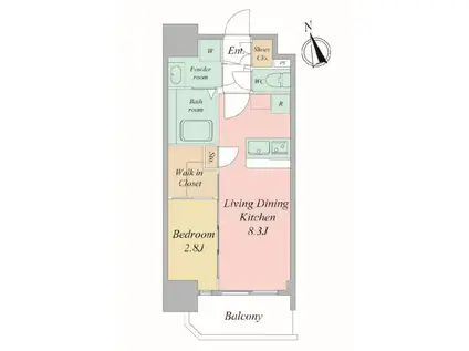 セレニテ夕陽ヶ丘エクラ(1LDK/3階)の間取り写真