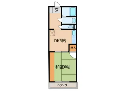 コーポサンライズ(1DK/1階)の間取り写真