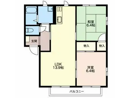 フレグランス さかい(2LDK/1階)の間取り写真