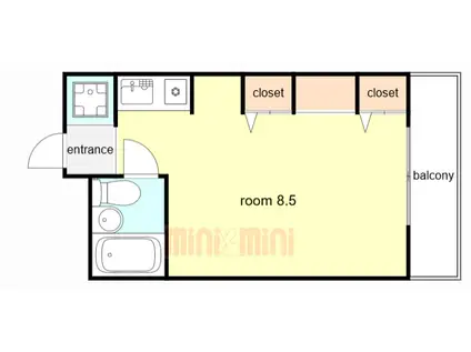 メゾンドール下山手(ワンルーム/7階)の間取り写真