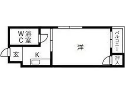 エルパラッツォ玉出(1K/2階)の間取り写真