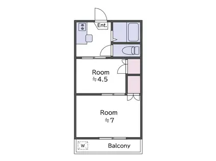 エスポワール(2K/2階)の間取り写真
