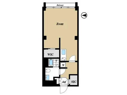 秀和外苑レジデンス(1K/3階)の間取り写真