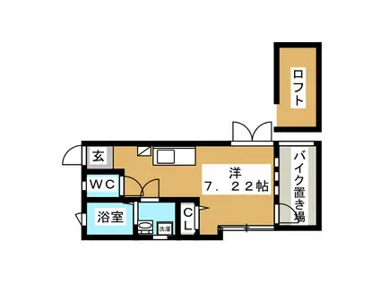 シエスタ(ワンルーム/1階)の間取り写真