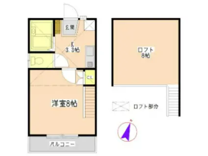 コート・クラール(1K/2階)の間取り写真