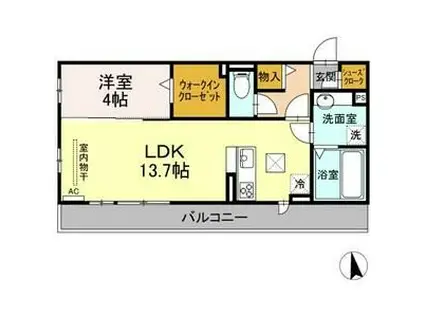 リマーニ池下(1LDK/2階)の間取り写真