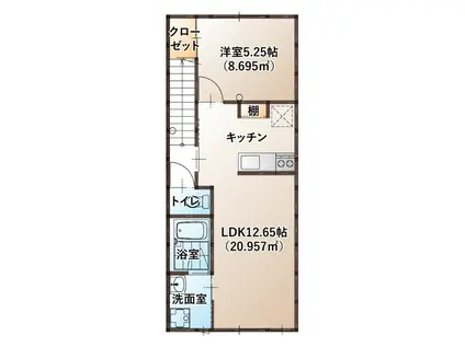 LIEN(1LDK/2階)の間取り写真