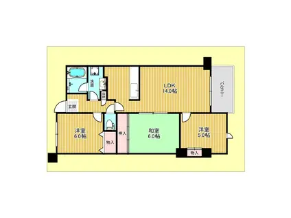 メモラーブル箕面(3LDK/3階)の間取り写真