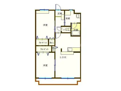 エヴァーグリーン(2LDK/2階)の間取り写真