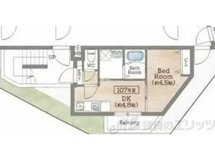 KORE・YIELD千里丘(1DK/1階)の間取り写真