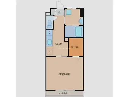 ALETTA合川町弐番館(1K/3階)の間取り写真